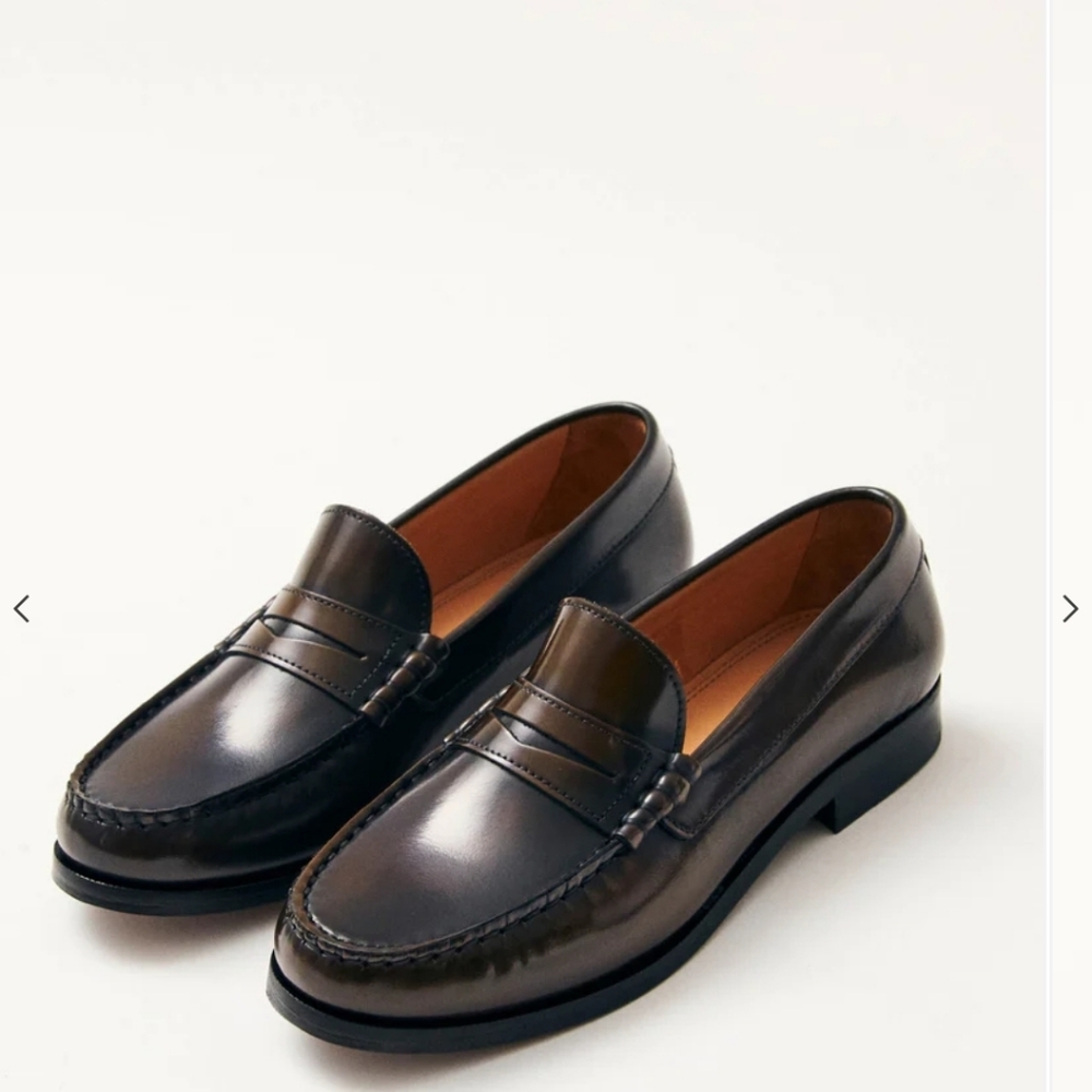Rivet Brushed Coffee Brown Leather Loafers